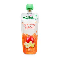 호주 마미아 베이비 이유식 4개월+ 120g Australia Mamia Baby Food Range 4 Months+ 120g, 1.1.apple & peach