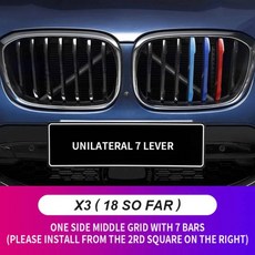 튜닝 삼색 클립 스티커 그릴 포인트 커버 3Pcs BMW X1 X2 X3 X4 X5 X6 X7 E84 F48 F49 F39 E83 F25 G01 F26 G02 E70 F15 E, X3 G01 18-21 7 Bars