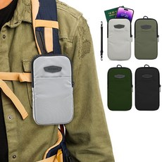 등산 자전거 여행 스마트폰 휴대폰 여권 원포켓 파우치 보조가방, 다크그레이