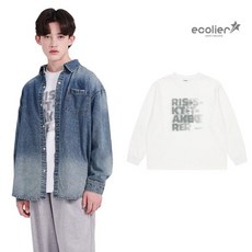 에꼴리에 남자 봄신상 레터링특양면라운드티(26A0441)