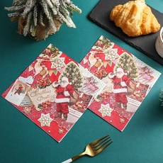 크리스마스 파티 장식 종이 요소 인쇄 냅킨 레드 와인 유리 꽃 디너 플레이트, 1개, 1개, 1. 20pcs
