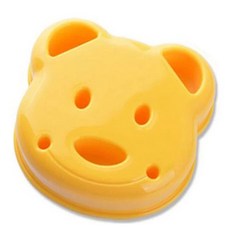 노란 곰 귀여운 모양 샌드위치 토스트 빵 만들기 커터 케이크 빵 토스트 메이커, 1개