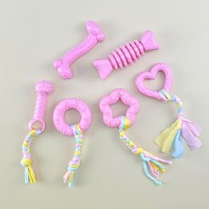 강아지 이갈이 파스텔 치발기 6종 세트, 핑크, 1개