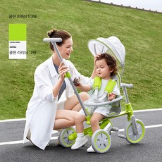 유아 세발자전거 밸런스바이크 유모차형 다기능 휴대용 안전 손쉬운 조립, 1개, K4 쿨라이드 그린 삼륜차