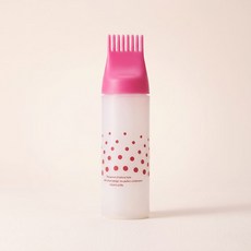 빗 일체형 헤어 공병 브러쉬 염색약통 셀프헤어용품, 3개, 핑크 도트