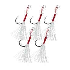 반짝이 틴셀 어시스트훅 메탈지그 지깅훅 삼치 갈치 지깅바늘, 1개