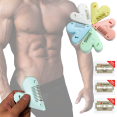 남자 여자 브라질리언 셀프왁싱 와이존 음부 음모 임산부 회음부 y존 고추털 생식기 제모, 옐로우+도루코면도날3개, 1개