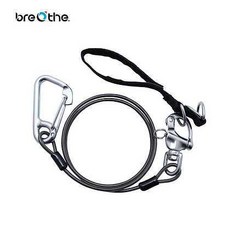 BREATHE 自由潛水安全繩 附插銷式快卸, 黑