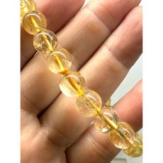 天然透體帶彩虹光黃水晶9.2mm手串, 1個
