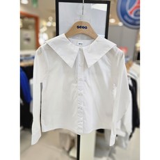 6층 에스핏 간절기 토들러 초등 여아 주니어룩 뷔스띠에와 레이어드 착용 세미오버 세일러 카라 블라우스 SJZ101FCBL01