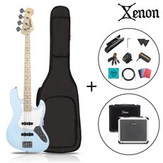 제논 JB-420 입문용 베이스기타 앰프 포함 패키지, 아이스블루(M), 1개