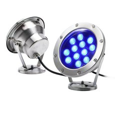 LED 수중 연못 분수 스테인리스 물속 램프 수조 경관 12W 레드 옐로우 블루 그린 퍼플, 12W 멀티컬러 자동