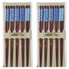 Tennenzai 日本筷子, 2個, 5雙筷子, 靛藍花園