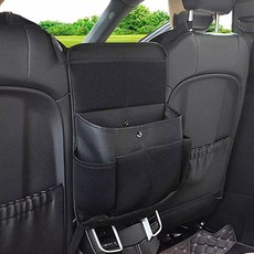 Benauto 後座中控台收納椅背套多功能口袋, 1個, 黑色