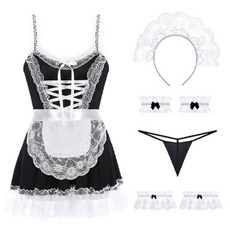 파티퀸 165cm 이상 키큰녀 글래머핏 메이드 코스프레 올인원 세트 키큰녀 메이드복