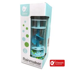 【 classic world 客來喜經典木玩 】 雨聲桶 早教玩具 幼兒玩具 刺激五官 實木 木玩 雨聲桶-嬰兒藍, 1個
