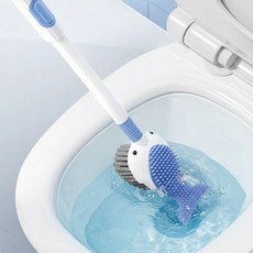 밀로뉴 자동 세제분사 이중솔 변기 청소솔, 블루, 1개