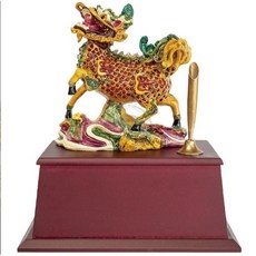 娟兒藝品 麒麟獻瑞 展示藝術品 筆座