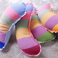 할머니선물 납작한 반달 누빔 메밀베개 분리세탁 복고풍 노인정