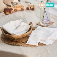 리에또 밤부 엠보 가제 무형광 아기 신생아 손수건 혼합 10p, 1개