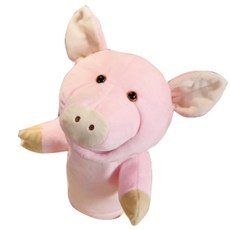 RERACO 핸드 퍼펫 퍼펫 동물 상어 돼지 공룡 오리 박제 돼지 입이 움직이는, 1개