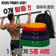 헤일로 턱걸이 풀업밴드 1+2+3+4+5단계 세트, 그린, 퍼플, 블랙, 레드, 옐로우, 1개
