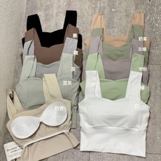 寬肩帶方領Bratop 平口背心 罩杯上衣 韓系女裝 秋冬穿搭