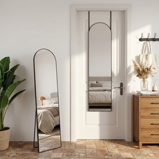 안토크 아치형 문걸이 전신거울 3in1 원룸 벽걸이거울 스탠드 받침대 거울 1400x350, 아치형-블랙