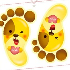 어린이 욕실 바닥 미끄럼 방지 스티커 발바닥 형태 강아지 캐릭터 귀여운 동물, 1개