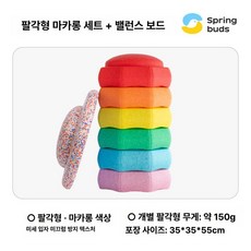 스테핑스톤 감각훈련 징검다리 밸런스 유치원 균형 스포츠, 1개, 팔각형 마카롱 세트+밸런스 보드