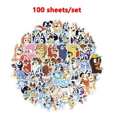 어린이용 블루 스티커 장난감 빙고 크리에이티브 만화 냉장고 방수 스티커 DIY 수하물 특별한 노트북 어린이 선물 50-100 개 217687, 100PCS