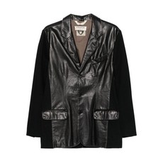 안젤로 빈티지 컬트 중고 2000's 레더 패널 블레이저