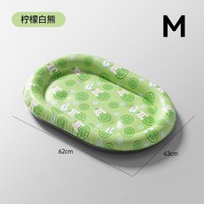 寵物涼感墊 兔子冰墊, M-蒼翠綠-檸檬白熊【62*43*8cm, 1個