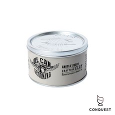 CONQUEST 英國 Oil Can Crafting Clay 白罐蓬鬆凝土 黑手 無光澤髮泥 線條豐盈乾爽, 1個, 100mL