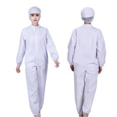 HanSMarket 男女通用食品衛生服 HACCP Haccup 實驗室工廠工作服衛生袍頂底帽子套裝