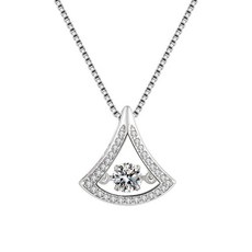 靈動心型鋯石鎖骨鍊 跳動的心 浪漫項鍊, 跳動的心-裙擺, 1個