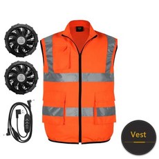 냉각조끼 에어컨효과 쿨아이스 여름 반사 스트라이프 냉각 에어컨 의류 남성 여성 팬 조끼 야외 선 스크린 민소매 작업복