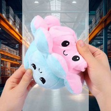 리버시블 문어 인형 침실장식 애착인형 봉제완구 인테리어 쿠션 아동장난감, 9_퍼플그린