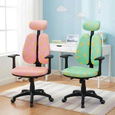 드레스팜 바른자세 의자 초등 학생 공부 목받침 허리편한 책상의자, 그린