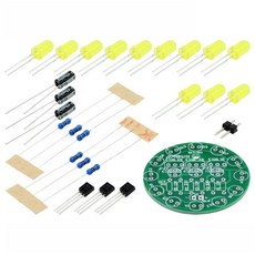 주행등 제작 키트 트랜지스터 마키 라이트 부품 전자 교육용 용접 연습 보드, 1개, 3. Yellow LED DIY