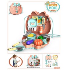 佳佳玩具 扮家家酒套裝 提箱式單肩包, 1個, 野餐餐具單肩包(CF148432)