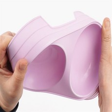 킹콩랜드 2구 애완용 식기 강아지사료그릇, 블루