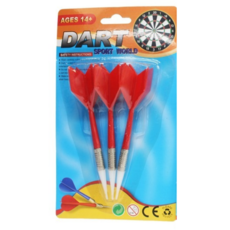 軟式安全塑料飛鏢 安全飛鏢針 一卡3支入 塑料頭安全飛標 -CF147994, 紅色, 1套