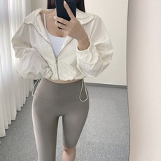 [브리치] 글램핏 / 스트링 크롭 숏 아노락 바스락 바람막이 집업 점퍼