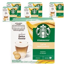 스타벅스 라테 마키아토 네스카페 돌체구스토 커피캡슐 16g x 6p + 밀크캡슐 5.5g x 6p, 12개입, 6개