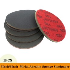 샌드페이퍼 종이사포 1PCS Mirka Abralon 5 인치/6 인치 스폰지 사포 폼 백업 후크 루프 연마 버핑 디스크 자동차 목재 마른 벽에서 나온 메탈, 01 5Inch, 03 360, 01 1개