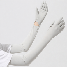 UV 차단 오픈형 쿨토시 손가락 손목 오픈 여성용 냉감 팔토시 운전용, 1개, 라이트 그레이