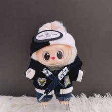 팝마트 라부부 1세대 2세대 3세대 인형옷 17cm인형 헤드밴드 자켓 청바지 캔버스 신발 안경 세트, 블랙 헤드밴드 자켓 청바지 세트 (인형 제외), 라부바 의류의 1세대  2세대  3세대에는 인형이 포함
