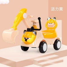 유아용 스쿠터 음악 어린이용 가필드 고양이 캐릭터 디자인 4륜 장난감자동차, 음악 없는 노란색가필드  0~3세, 1개