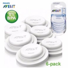 Avent 輕乳感寬口徑密封墊 六入組 (哺乳用品/溢乳墊/防溢乳墊), 1個, 盒裝六入
